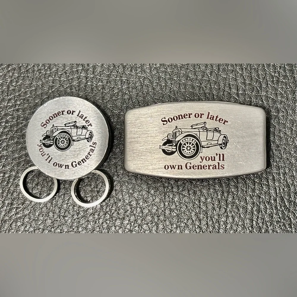 Estate, Vintage, RARE Zippo Money Clip & Keychain Set Advertising General Tires